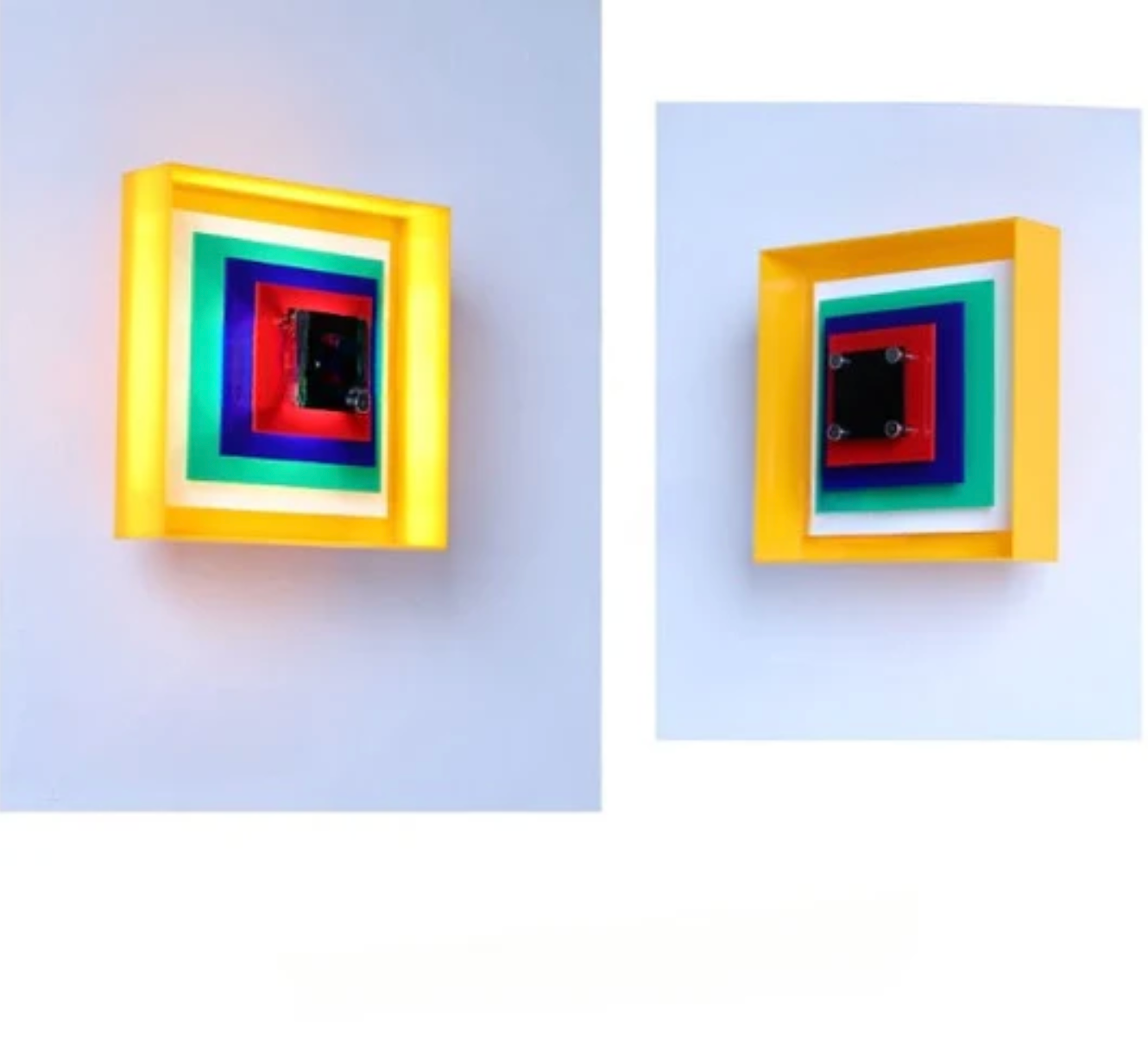 Designerski kinkiet ścienny Geometry — kolorowa lampa dekoracyjna z łańcuszkiem | Norivo Norivo