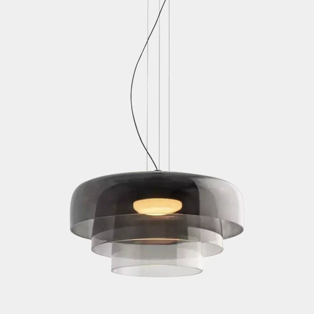 Szklana lampa wisząca z warstwowym kloszem — styl retro | Norivo Norivo