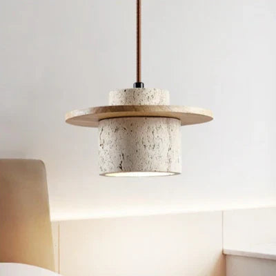 Lampa wisząca z kamienia i drewna — premium | Norivo Norivo