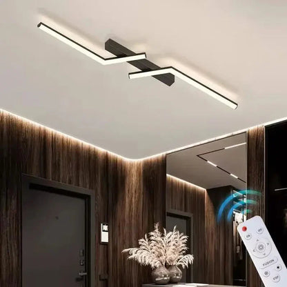 Lampa sufitowa LED geometryczna — liniowa forma zygzak, z pilotem | Norivo Norivo