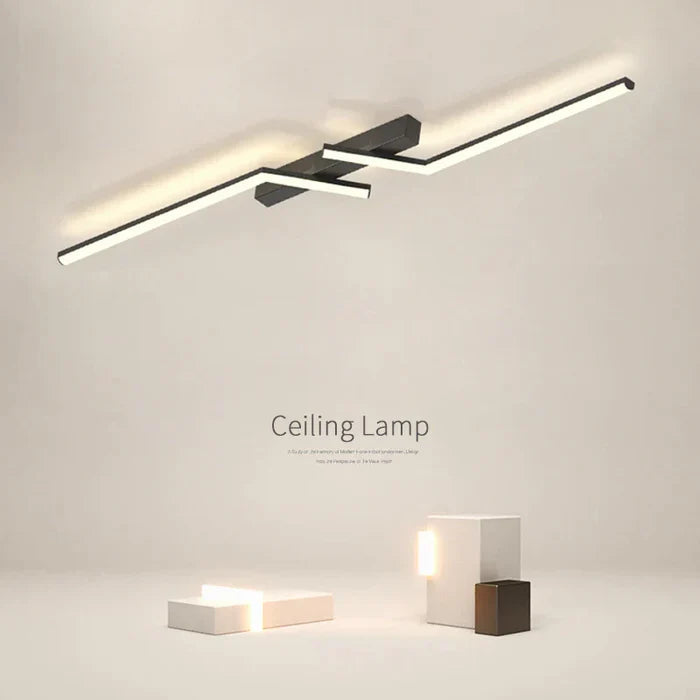 Lampa sufitowa LED geometryczna — liniowa forma zygzak, z pilotem | Norivo Norivo