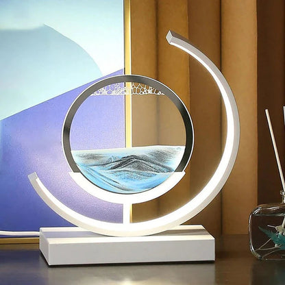 Lampka dekoracyjna LED z ruchomym piaskiem — efekt krajobrazu 3D, obrót 360° | Norivo Norivo