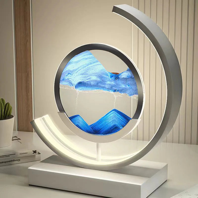 Lampka dekoracyjna LED z ruchomym piaskiem — efekt krajobrazu 3D, obrót 360° | Norivo Norivo