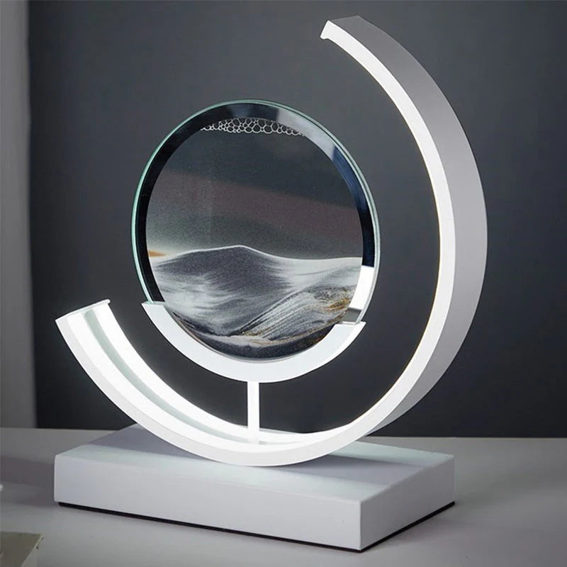 Lampka dekoracyjna LED z ruchomym piaskiem — efekt krajobrazu 3D, obrót 360° | Norivo Norivo
