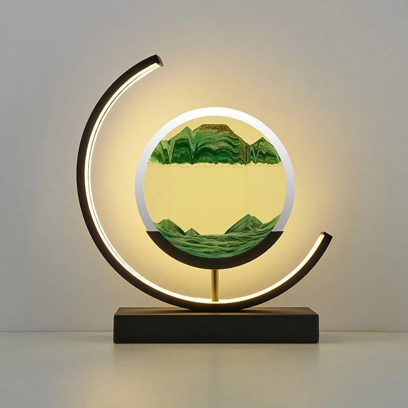 Lampka dekoracyjna LED z ruchomym piaskiem — efekt krajobrazu 3D, obrót 360° | Norivo Norivo