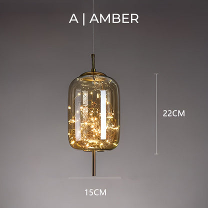 Lampa wisząca ESSENCE — szklana z punktowymi diodami LED | Norivo Norivo