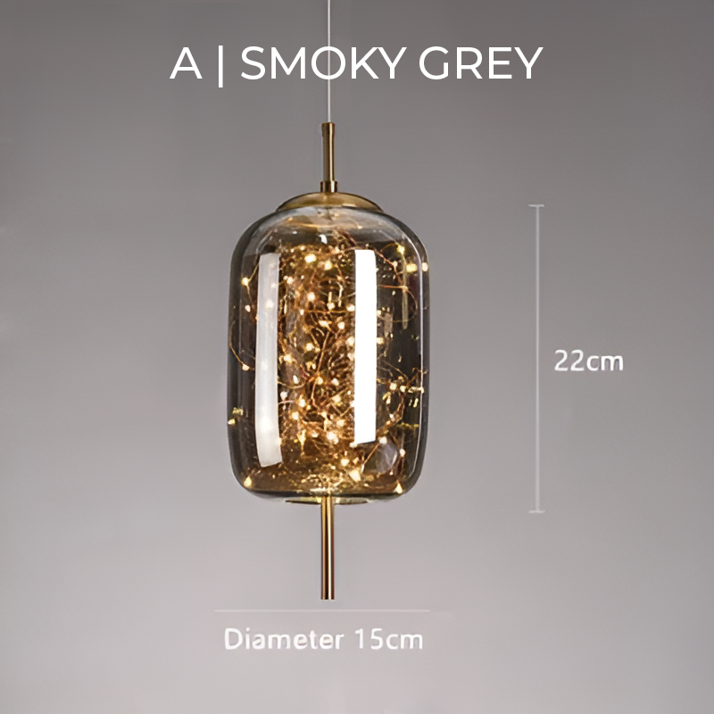 Lampa wisząca ESSENCE — szklana z punktowymi diodami LED | Norivo Norivo