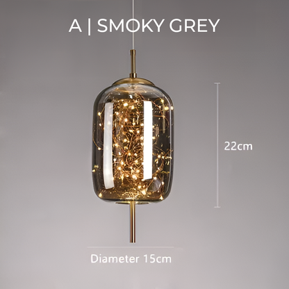 Lampa wisząca ESSENCE — szklana z punktowymi diodami LED | Norivo Norivo