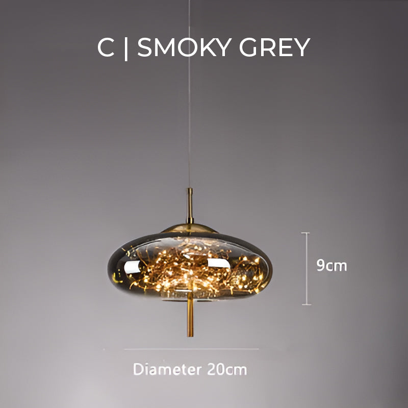Lampa wisząca ESSENCE — szklana z punktowymi diodami LED | Norivo Norivo
