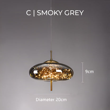 Lampa wisząca ESSENCE — szklana z punktowymi diodami LED | Norivo Norivo