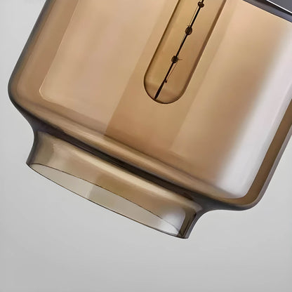Lampa wisząca FUSIO — drewno i szkło bursztynowe, mix&match | Norivo Norivo