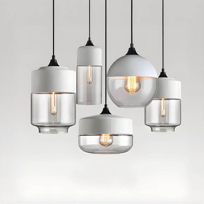 Lampa wisząca FUSIO — drewno i szkło bursztynowe, mix&match | Norivo Norivo
