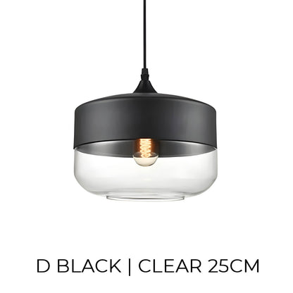 Lampa wisząca FUSIO — drewno i szkło bursztynowe, mix&match | Norivo Norivo
