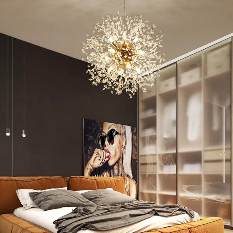 Ekskluzywny żyrandol z kryształkami — efektowna lampa sufitowa glamour | Norivo Norivo