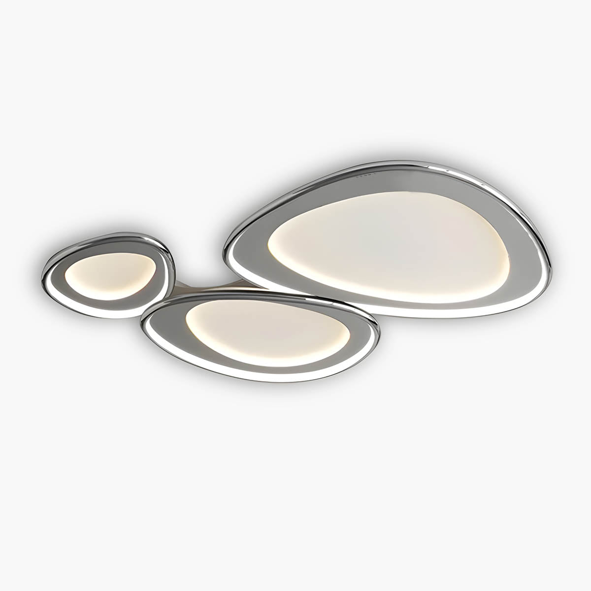 Lampa sufitowa RIPPLE — designerskie oświetlenie z efektem fal, chrom lub biały | Norivo Norivo