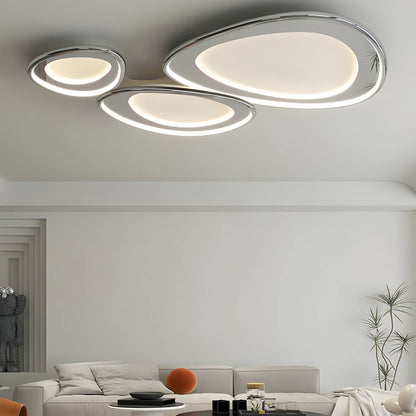 Lampa sufitowa RIPPLE — designerskie oświetlenie z efektem fal, chrom lub biały | Norivo Norivo