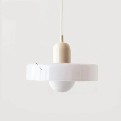 Lampa wisząca z kolorowym szklanym kloszem Bauhaus | Norivo Norivo