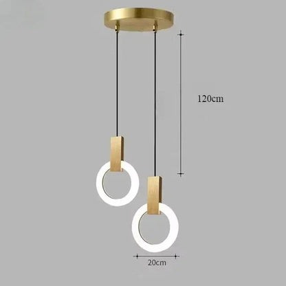 Lampa wisząca LED złoty pierścień | Norivo Norivo