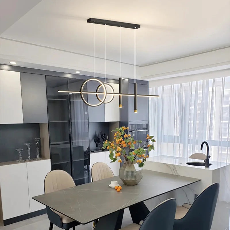 Nowoczesna lampa wisząca LED — geometryczny design, 3 pierścienie | Norivo Norivo
