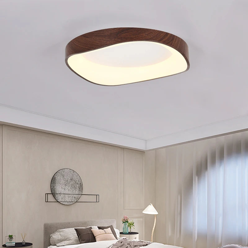 Skandynawska lampa sufitowa LED z efektem drewna — 5 kolorów, 3 rozmiary | Norivo Norivo