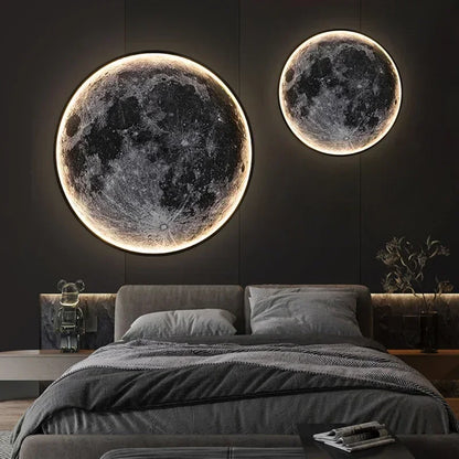 Lampa ścienna LED — księżyc 3D Norivo