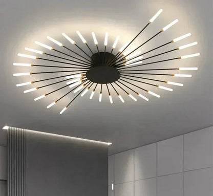 Żyrandol sufitowy LED — minimalistyczny design promieni słonecznych | Norivo Norivo