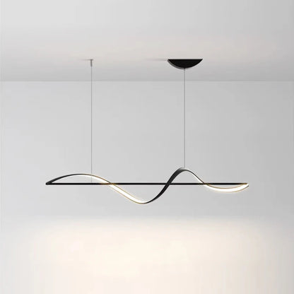 Lampa wisząca Fala LED — dynamiczna forma nad stół lub wyspę | Norivo Norivo
