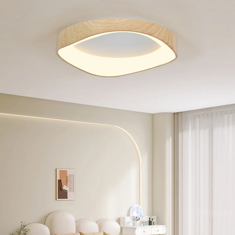 Skandynawska lampa sufitowa LED z efektem drewna — 5 kolorów, 3 rozmiary | Norivo Norivo