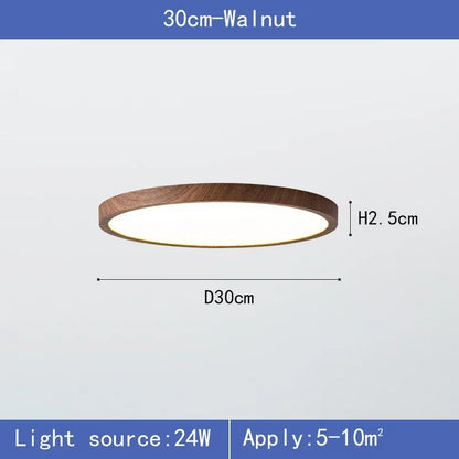 Lampa sufitowa LED z drewnianą ramą — okrągła | Norivo Norivo