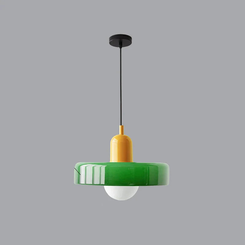 Lampa wisząca z kolorowym szklanym kloszem Bauhaus | Norivo Norivo