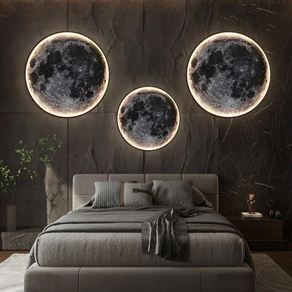 Lampa ścienna LED — księżyc 3D Norivo