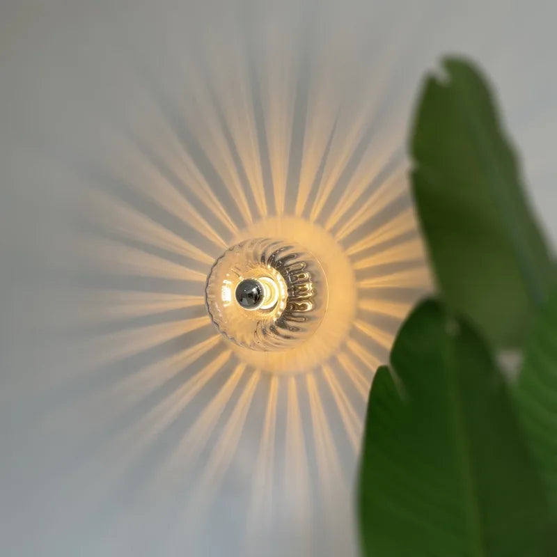 Elegancka lampa sufitowa szklana z kryształowym designem — plafon LED, srebrny lub złoty | Norivo Norivo
