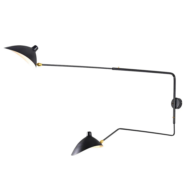 Designerska lampa ścienna z podwójnym ramieniem — regulowany kinkiet do salonu, biura i sypialni | Norivo Norivo