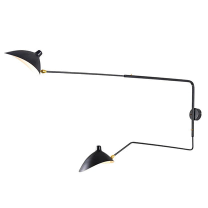 Designerska lampa ścienna z podwójnym ramieniem — regulowany kinkiet do salonu, biura i sypialni | Norivo Norivo