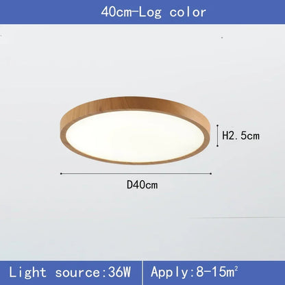 Lampa sufitowa LED z drewnianą ramą — okrągła | Norivo Norivo