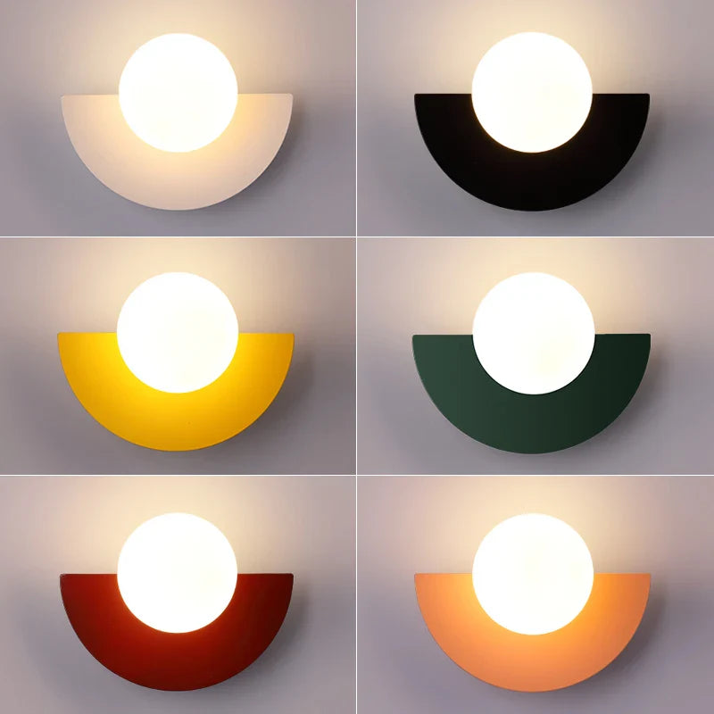 Nowoczesna lampa ścienna LED w kształcie półkola — geometryczny design, 12 wariantów | Norivo Norivo
