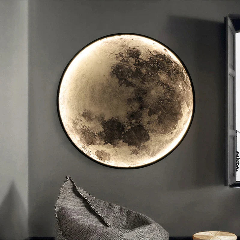 Lampa ścienna LED — księżyc 3D Norivo