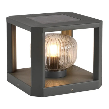 Designerska lampa solarna LED — geometryczne oświetlenie ogrodowe, 2 rozmiary | Norivo Norivo