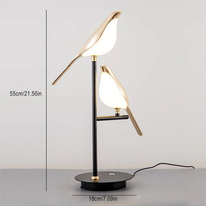 Designerska lampka nocna LED z ptakami — regulowana barwa światła | Norivo Norivo