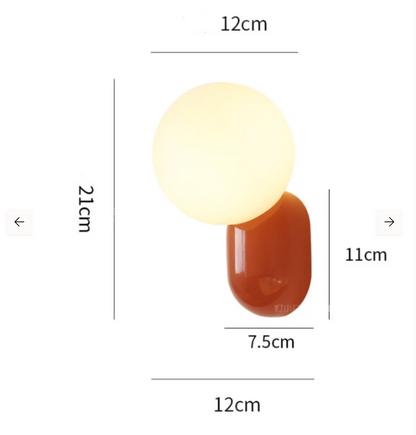 Nowoczesny kinkiet kula LED — designerska lampa ścienna, 5 kolorów | Norivo Norivo