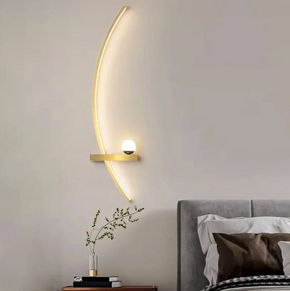 Nowoczesny kinkiet ścienny LED półokrągły z półką — designerskie oświetlenie | Norivo Norivo