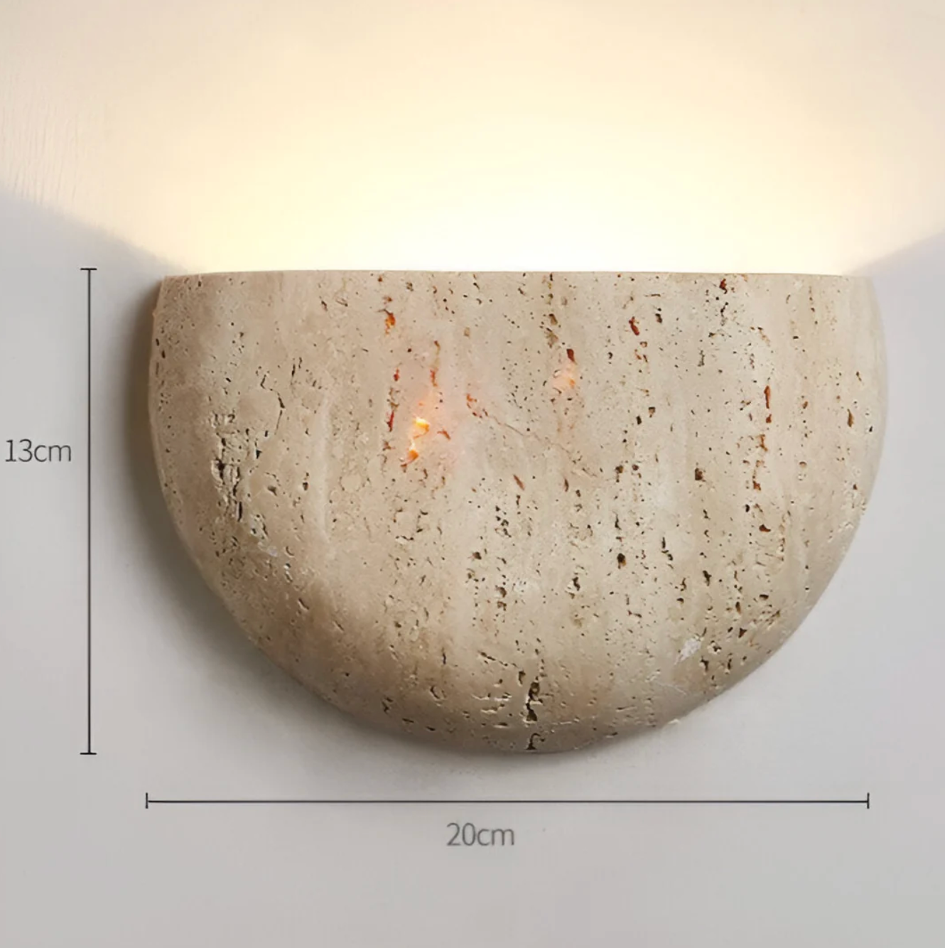Kinkiet ścienny z kamienia naturalnego — półokrągła lampa LED | Norivo Norivo