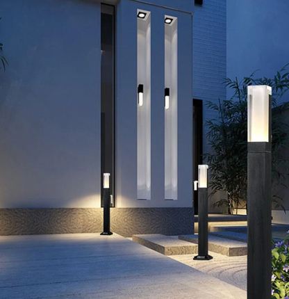 Nowoczesna lampa ogrodowa LED — wodoodporny słupek zewnętrzny, 2 rozmiary | Norivo Norivo