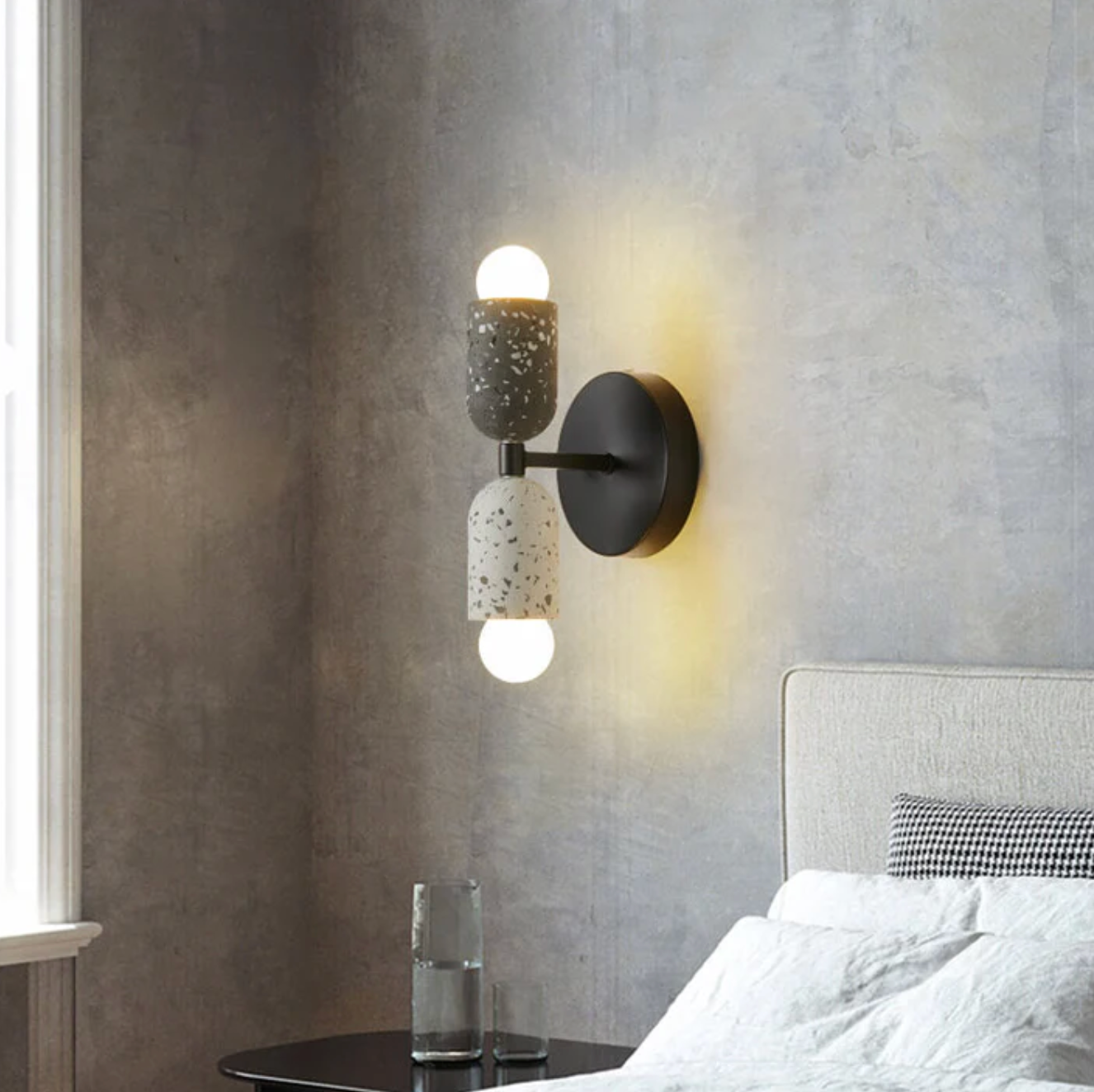 Nowoczesny kinkiet ścienny LED terrazzo — designerskie oświetlenie dekoracyjne | Norivo Norivo