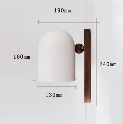 Nowoczesny kinkiet ścienny z drewnianą podstawą — minimalistyczna lampa nordycka | Norivo Norivo