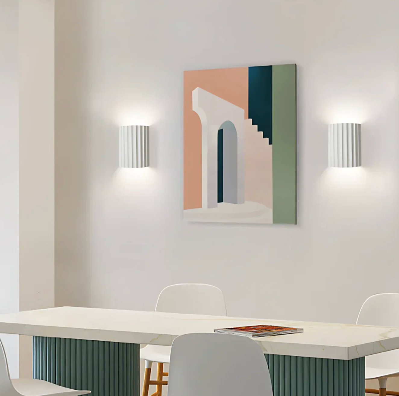 Nowoczesny kinkiet ścienny z żebrowaną strukturą — lampa LED CCT, 4 kolory | Norivo Norivo