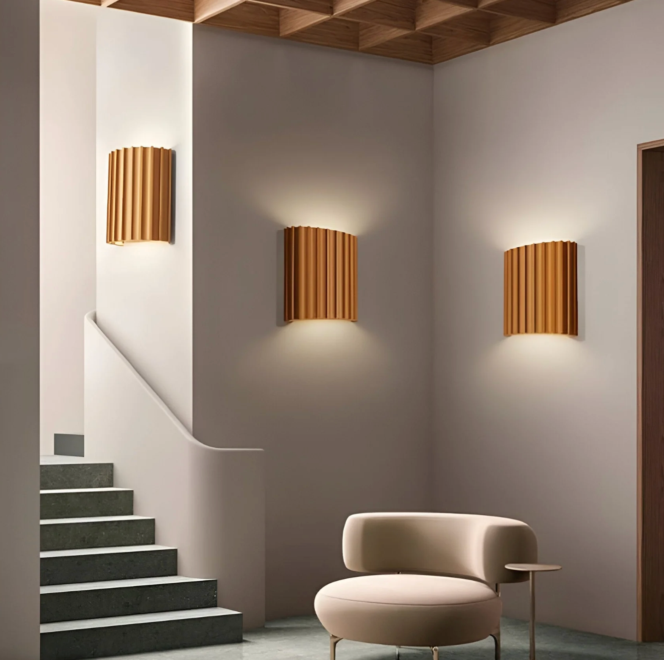 Nowoczesny kinkiet ścienny z żebrowaną strukturą — lampa LED CCT, 4 kolory | Norivo Norivo