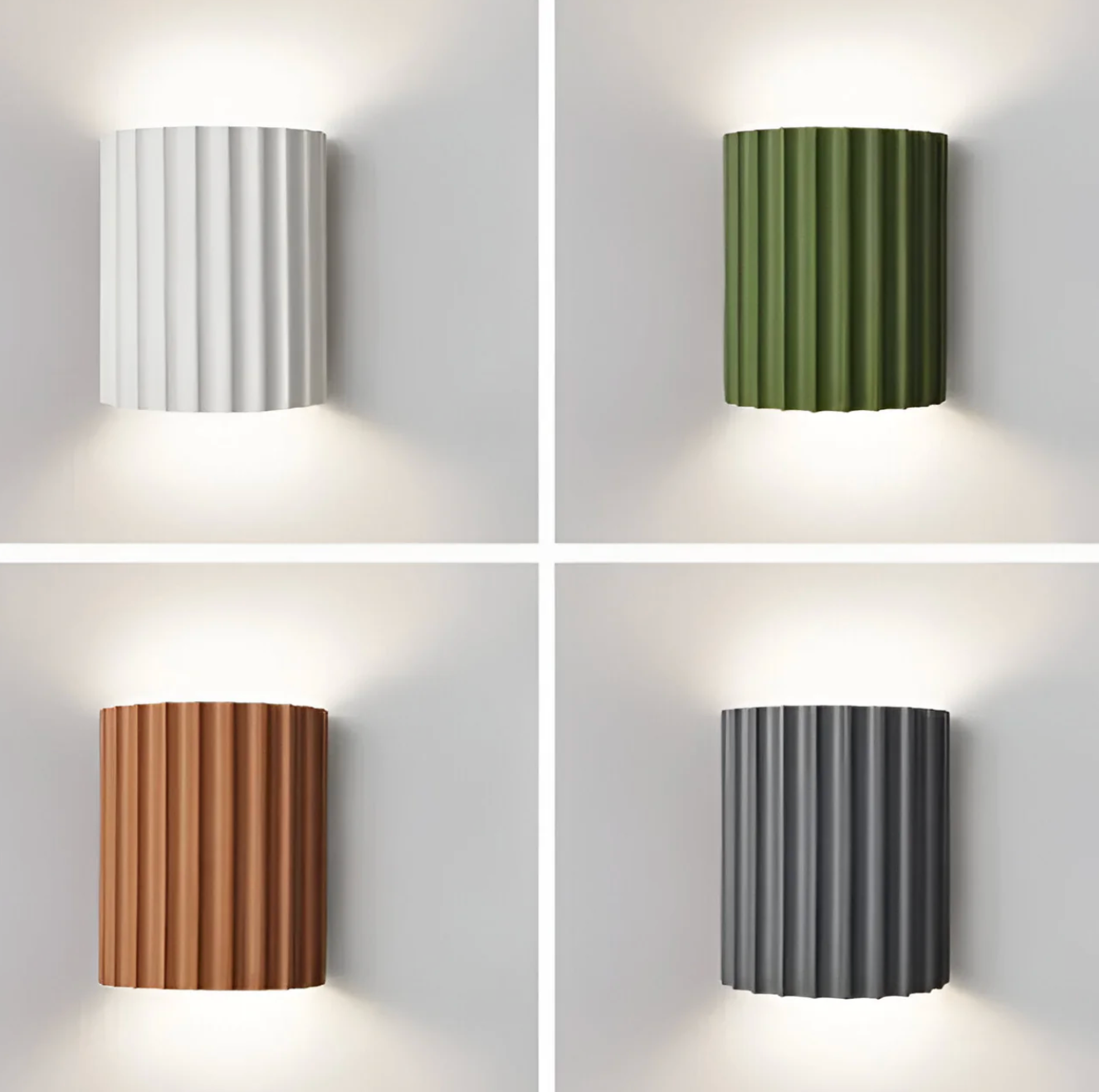 Nowoczesny kinkiet ścienny z żebrowaną strukturą — lampa LED CCT, 4 kolory | Norivo Norivo