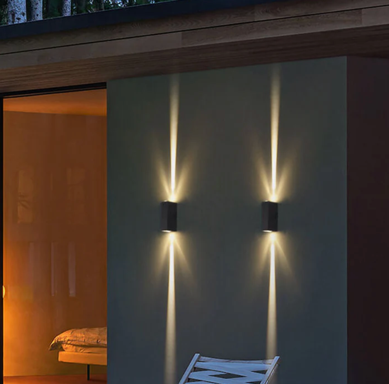 Kinkiet elewacyjny LED góra-dół — nowoczesna lampa zewnętrzna, 2 rozmiary | Norivo Norivo