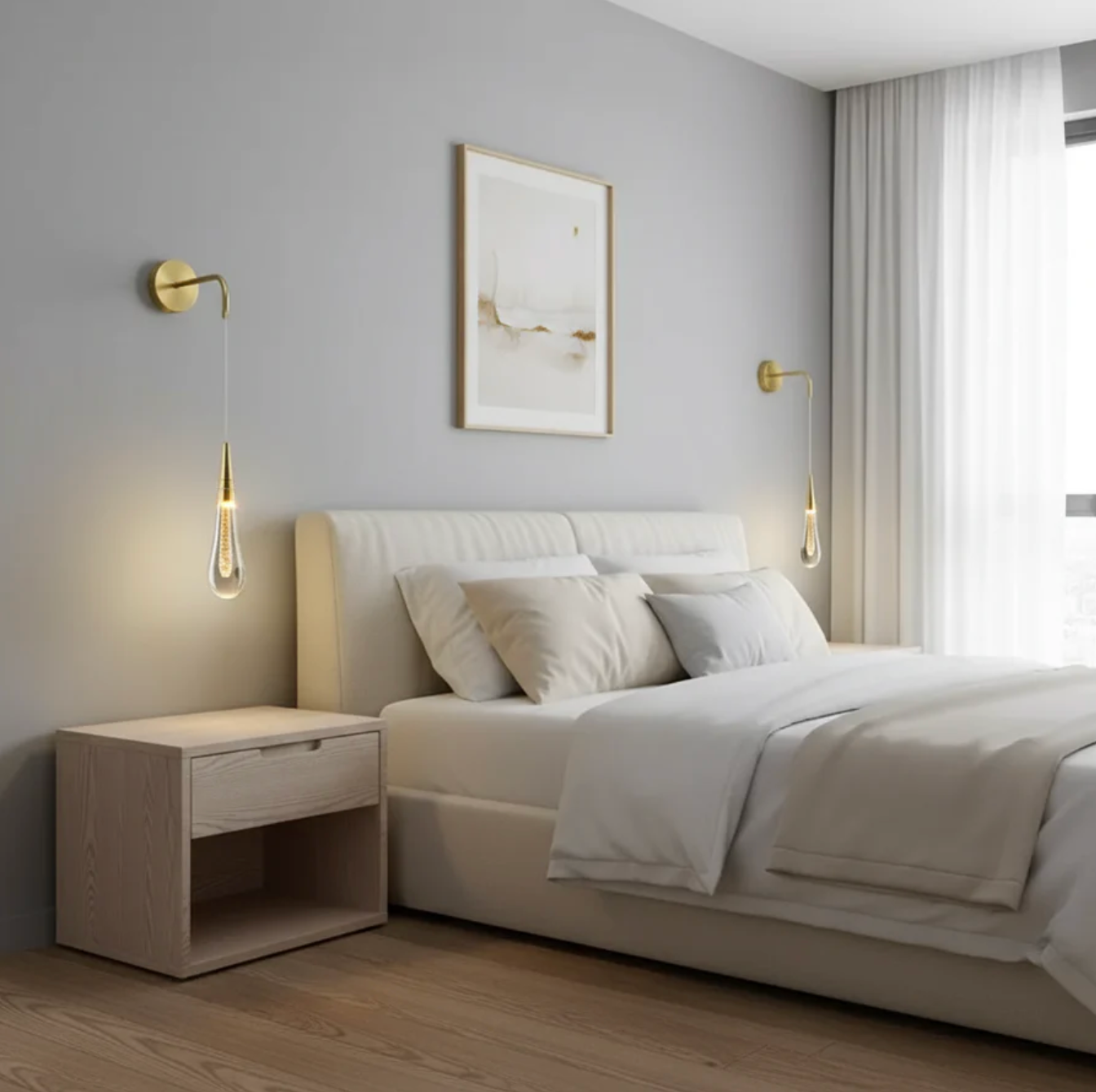 Kinkiet ścienny wiszący z dekoracyjną żarówką — minimalistyczna lampa LED | Norivo Norivo